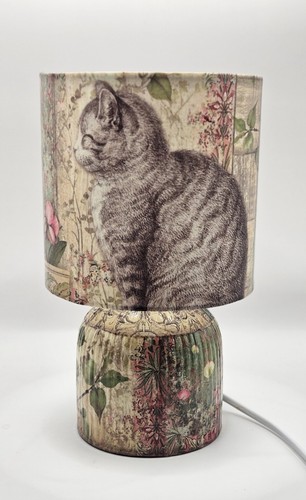 Cat with flowers handcrafted - cat,