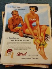 Di39 Ephemera 1951 Folded Advert Astral Skin Cream 