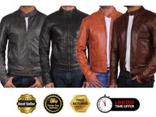 Mens Leather Biker Jacket