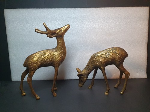 Vintage brass pair spotted - pair,