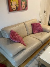 Natuzzi 3 Seater Sofa In cream leather Two available £150 each