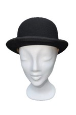 DUNN & CO VINTAGE BLACK FELT BOWLER HAT RIBBON DETAIL EXTRA LIGHTWEIGHT