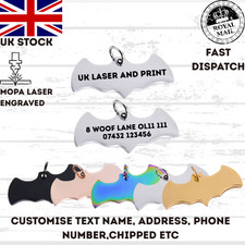 Halloween Bat Engraved Pet Tag