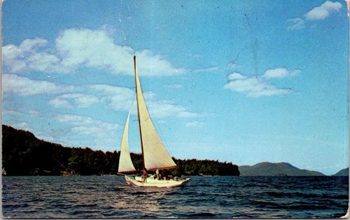 Vintage sailboat lake - lake, color