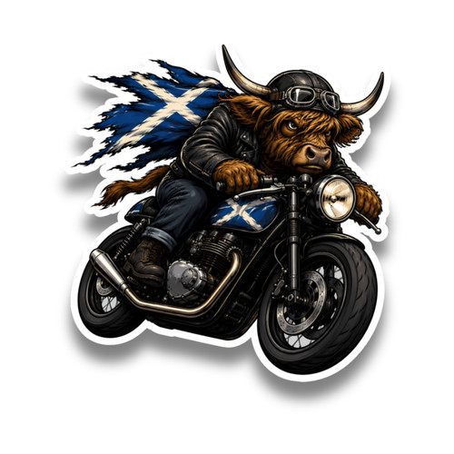 Highland cow biker scotland - highland,