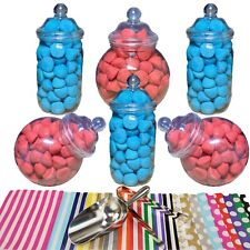 Large Plastic Sweet Jars x6