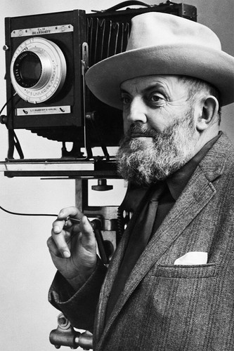 Ansel adams next his camera - ansel,
