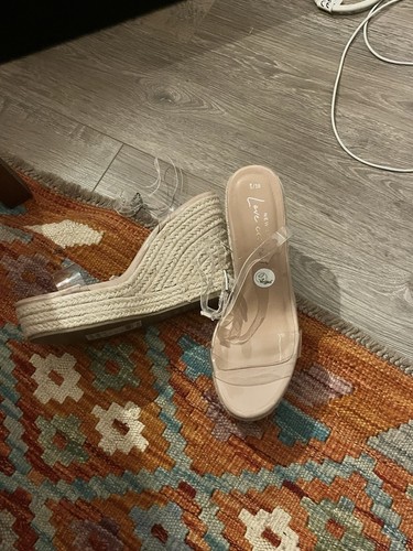 Clear wedge heels