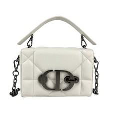 Christian Dior 30 Montaigne Shoulder Bag/Handbag, White Leather, Women's, Z6579