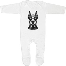 'Doberman Dog Portrait' Baby Romper Jumpsuits / Sleep suits (SS049854)