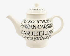 Emma Bridgewater Black Toast Print Large 4 Mug Collectible Teapot ~ Free P+P