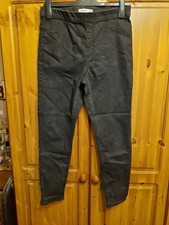 Marks And Spencer Elasticated Waist Jeggings UK 12 Short Good Condition In Black