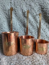 Vintage Copper Brass Measuring Cup Set