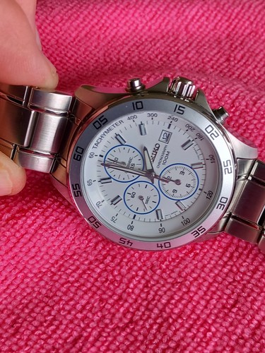 Seiko men chronograph - men's, white