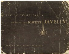 JOWETT JAVELIN 1.5 LITRE SALOON ORIGINAL 1948 FACTORY PARTS CATALOGUE