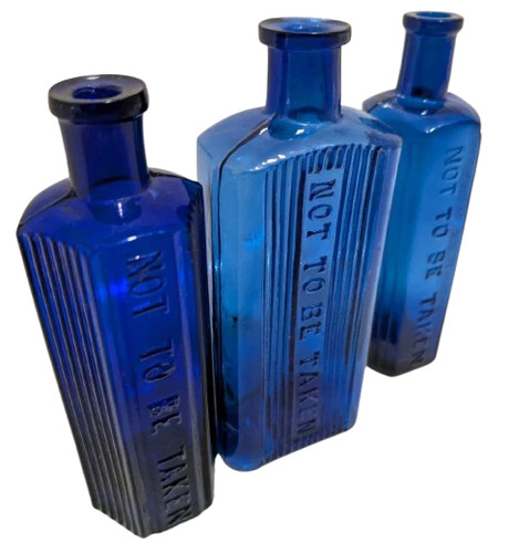 Vintage blue glass poison - vintage,