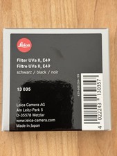 Leica 13035 E49 UVA II Black Filter. Good Condition.