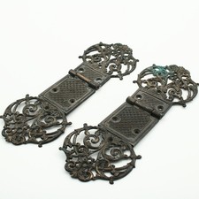Vintage Furniture Metal Hinges Ornate