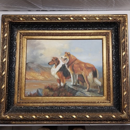 Oil painting collies - painting,