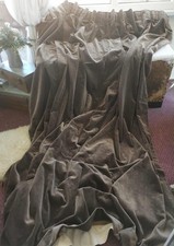 Mink Colour Cotton & Linen Mix Velvet Door Curtain Panel 97" D x 97" W