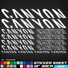 14x CANYON Vinyl Decal Stickers Sheet Bike Frame Cycling Cycle Bicycle MX MTB