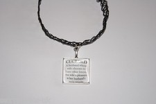  'CUCKOLD' Definition Black PVC Choker Necklace Jewellery Jewelry Hotwife Slut