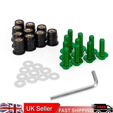 Motorcycle Wind Screen Shield Alu M5x16mm Screw Bolt Washers kit Green 10 Pack T