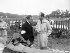 Raymond Mays chats in the paddock 1937 Motor Racing Old Photo