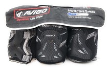 AVIGO Kids Dynamic Protective 3 Pack Safe Inline Skating Knee Guards Pads (S)