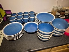 Blue Sahara stoneware dinner