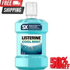 Listerine Cool Mint Mouthwash, 1 Litre 1 l (Pack of 1)