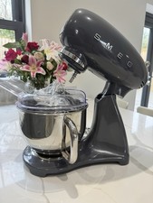 Smeg SMF03GRUK Full Colour Stand Mixer, Retro 50's Style, Grey