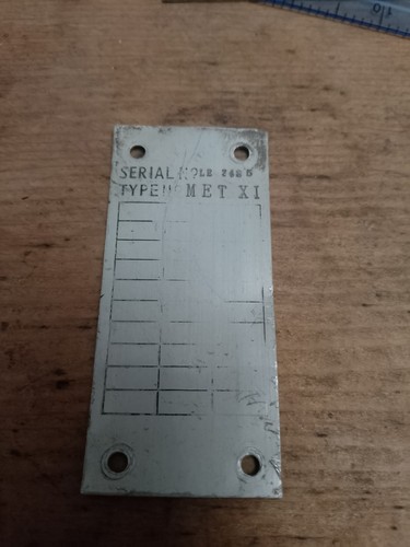 Raf gloster meteor data - gloster, plate
