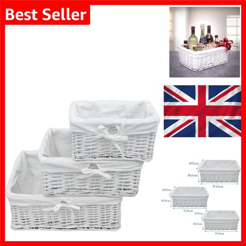 Wicker storage basket - basket, 3