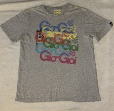Vintage Gio-Goi Mens Grey Graphic Print T-Shirt - Size Large