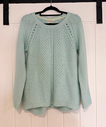 Mint cable knit - mint, neck