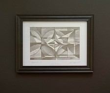 Framed Drawing Abstract 281 by Ghilian Hagen, Mid Century Modernism Geometric
