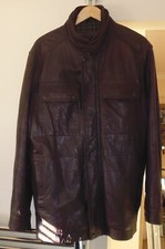 LEATHER COAT MENS M&S BLUE