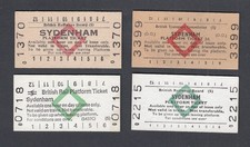 FOUR British Railways Board / BTC Platform Tickets Sydenham SE26 London