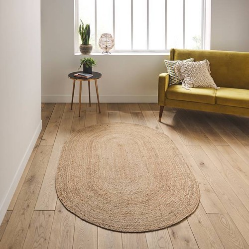 Oval rug jute - jute, handmade