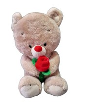 Clintons Teddy Bear holding a red rose, soft plush cuddly - 30cm