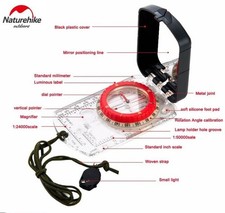 NatureHike Luminous Compass With Mirror LED Light Camping Hiking Survival Compas