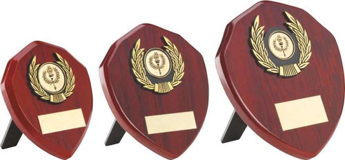 Wood shield gold trim - shield,