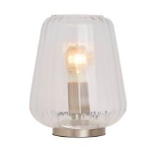 Clear Ribbed Glass Table Lamp