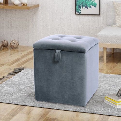 Upholstered square ottoman - upholstered,