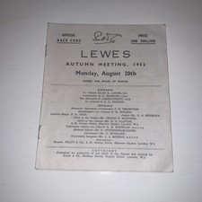 Lewes Horseracing Racecard 20/8/62(Closed Course 14/9/64).