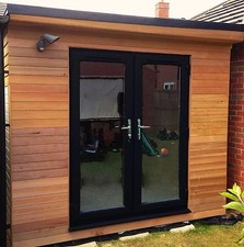 Upvc french doors black grey - upvc, black,