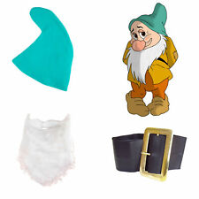 Bashful Set - Snow White Seven Dwarfs Fancy Dress Hat Beard Belt Costume Cartoon