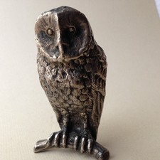 Vintage Solid Pewter Owl Figurine, lovely detail