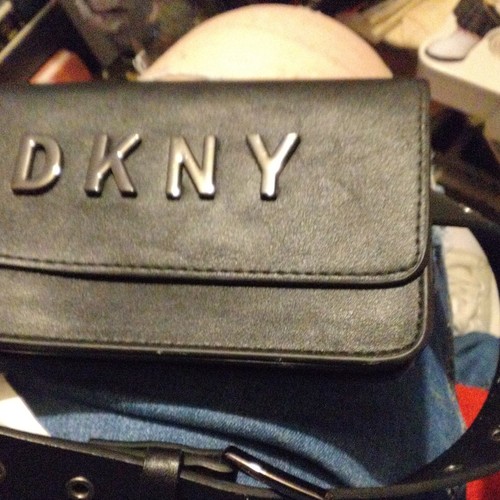Dkny black leather - black, wallet